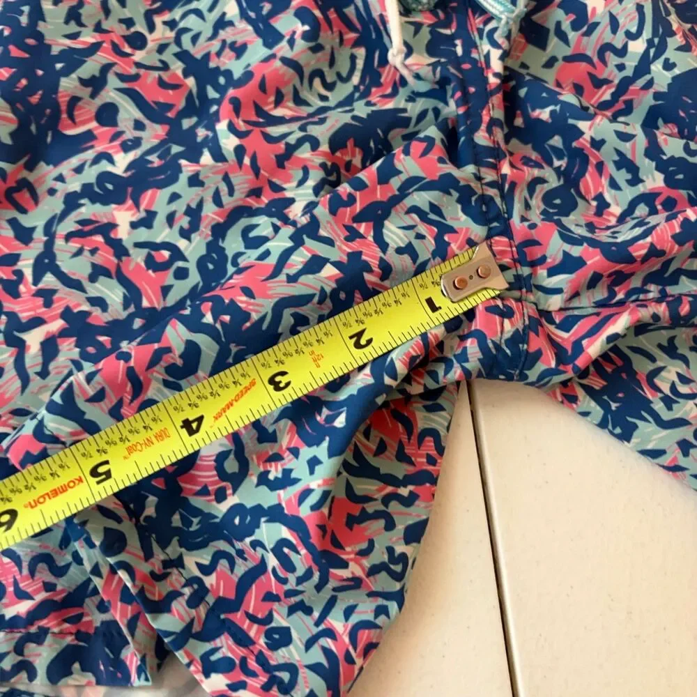 Peter Millar Swim Trunks Boy's Large Colorful Printed Shark Bathing Suit